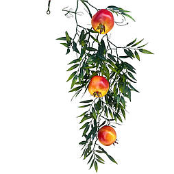 Штучна ампельна гілка граната, що звисає, 85 см"