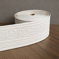 Гнучкий Самоклеючий Плінтус/Багет в рулоні "Білий" 230*8.5 см. Товщина 5 мм.