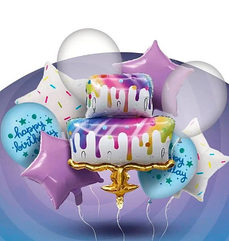 Набір фольгованих кульок Тортик, 9 шт