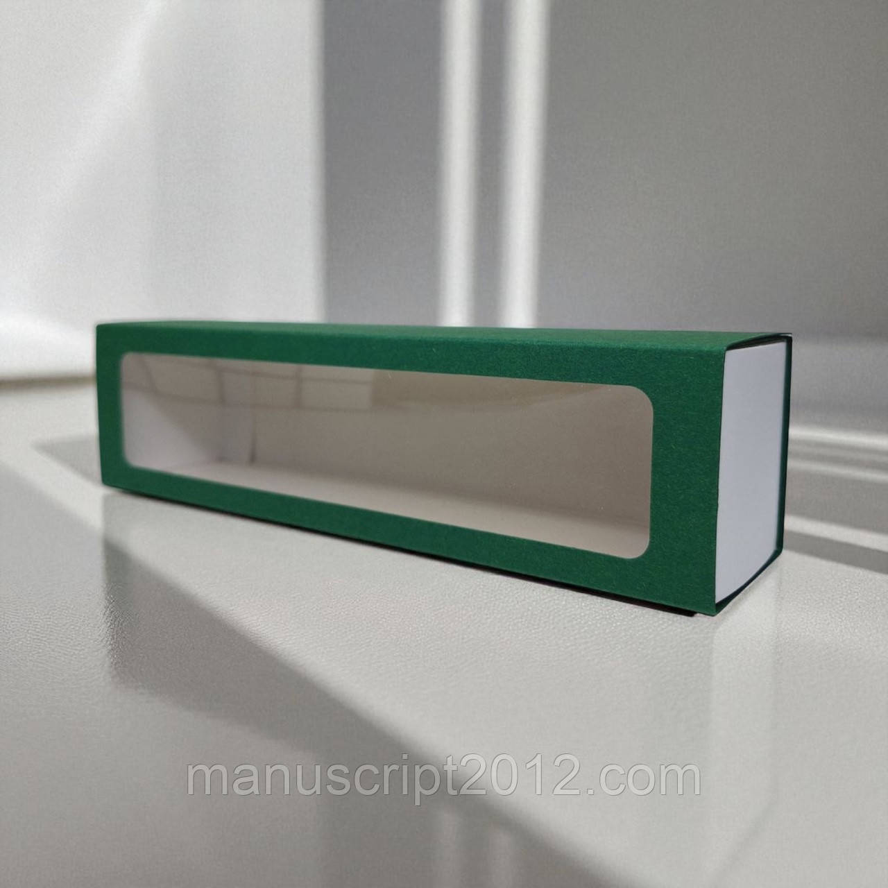 Коробка для макарунс (200х50х50мм.) зелена