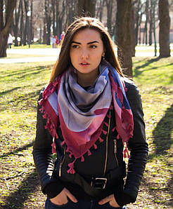 Хустка легка весняна осіння з китицями Бохо