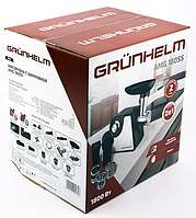 М'ясорубка електрична Grunhelm AMG180SS, 1800 Вт, з реверсом, насадкою для ковбас, чорна, фото 7