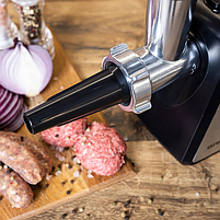 М'ясорубка електрична Grunhelm AMG180SS, 1800 Вт, з реверсом, насадкою для ковбас, чорна, фото 2