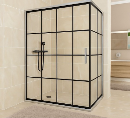 Душова кабіна Aquanil MINNESOTA CHROM LINE 110х80х190 см без піддону хром скло 6 мм розсувні двері