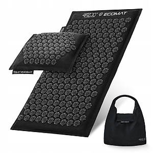 Килимок акупунктурний з подушкою 4FIZJO Eco Mat Аплікатор Кузнєцова 68 x 42 см 4FJ0208 Black/Black Poland