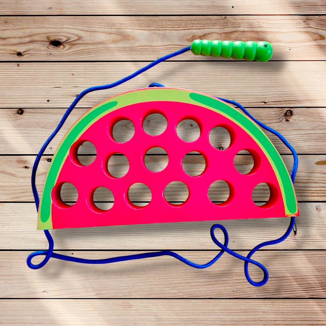 Гра для дітей від 3 років Фруктова шнурівка Дерев'яна, фото 1