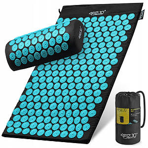 Килимок акупунктурний з валиком 4FIZJO Classic Mat Аплікатор Кузнєцова Black/Blue (P-5905973402385)