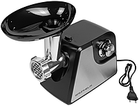 М'ясорубка електрична Grunhelm AMG180SSJ, 1800 Вт, з реверсом, насадками для ковбас, томатів, ягід і терки, чорна, фото 2