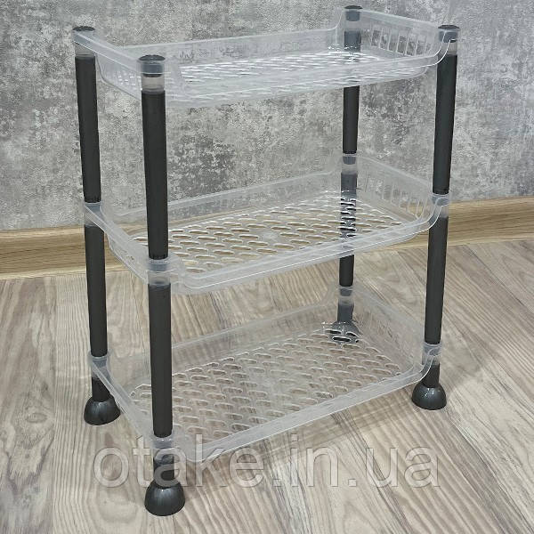 Етажерка прямокутна 3 полички Bursev Plastik 5158 94 прозора, фото 1