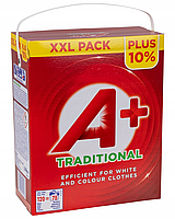 Сипучий пральний порошок A + Traditional для білих та кольорових речей  на 120 прань 5,076 кг