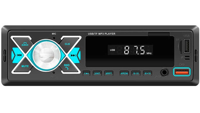 Автомагнітола BOSCHMANN BM-22 ISO — RGB Bluetooth, 2xUSB, MP3 Player, FM, microSD, AUX, фото 1