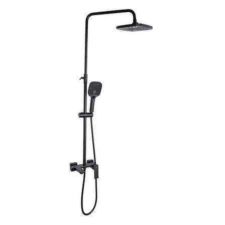 Душова система універсальна Qtap Gemini на три споживачі (з виливом) QTGEM111BLM45686 Black Matt, фото 1