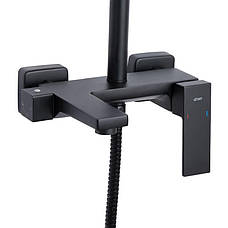 Душова система універсальна Qtap Gemini на три споживачі (з виливом) QTGEM111BLM45686 Black Matt, фото 3