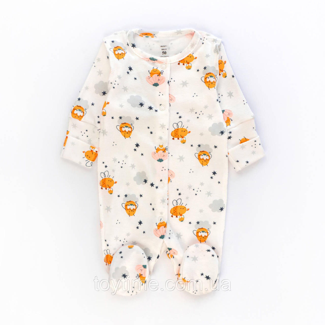 Чоловічок для немовлят із зовнішніми швами на кнопках Bees, фото 1