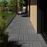 Терасна плитка Tegulas сіра, набір з 11 шт.