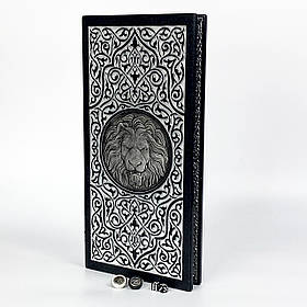 Ексклюзивні нарди ручної роботи "Лев" зі скляним ігровим полем 47*23 см