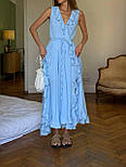 Жіноче літнє плаття на запах із воланом без рукавів довге (р. 42-46) 83036064, фото 3