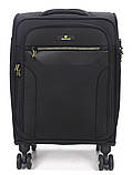Валіза мала S тканина чорна 55х36х20+5/37л/2.8кг/Worldline 616, фото 3