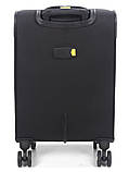 Валіза мала S тканина чорна 55х36х20+5/37л/2.8кг/Worldline 616, фото 4
