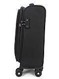 Валіза мала S тканина чорна 55х36х20+5/37л/2.8кг/Worldline 616, фото 8