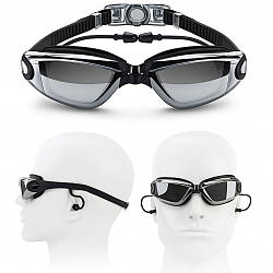 Окуляри для плавання з берушами / Дзеркальні окуляри / Протитуманні окуляри для плавання