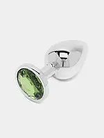 Металевий анальний корок із камінчиком S, Фіолетовий Зелений