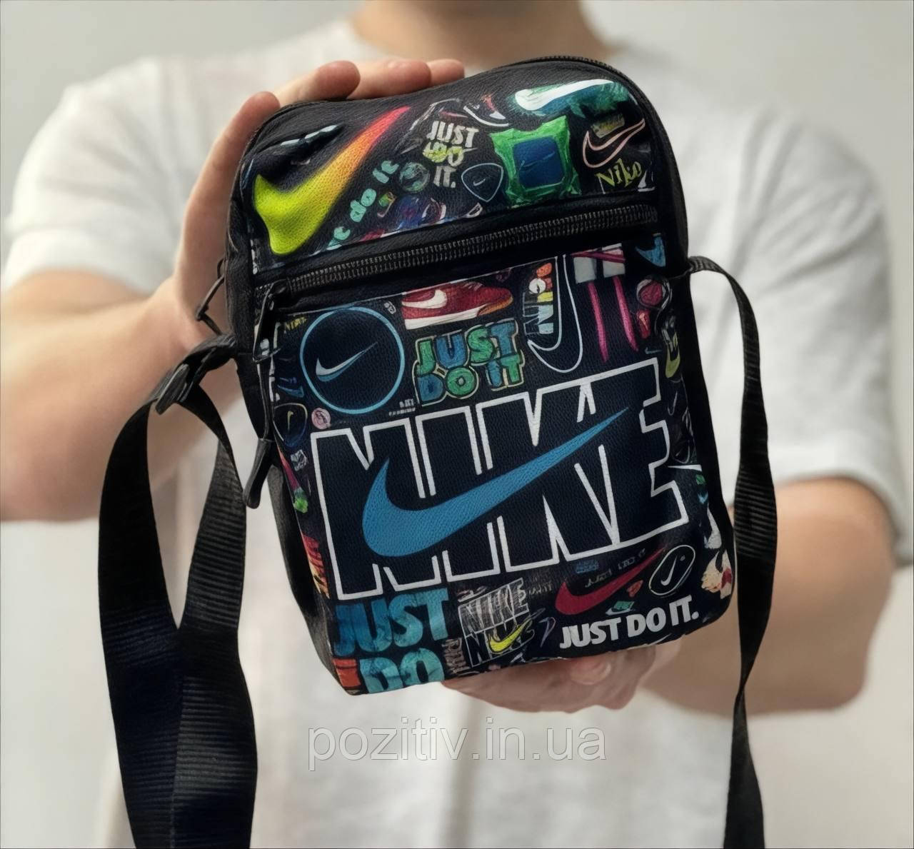 Барсетка через плече/сумка месенджер/бананка кольорова Just do it, фото 1