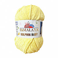 Himalaya DOLPHIN BABY (Гімалаї Долфін Бейбі) № 80302  лимон (Пряжа велюр(плюшева), нитки для в'язання)