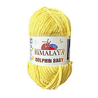 Himalaya DOLPHIN BABY (Гімалаї Долфін Бейбі) № 80313 жовтий  (Пряжа велюр(плюшева), нитки для в'язання)