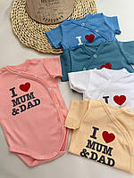 Боді літній для новонароджених короткий рукав з інтерлоку 56-62