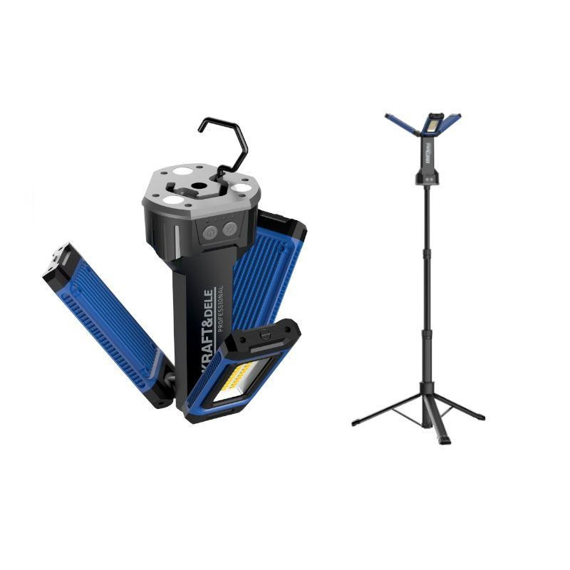 Ліхтар акумуляторний потужний 4500 лм, 4000 мАг Kraft Dele KD1268 акумуляторний ліхтар riven, фото 1