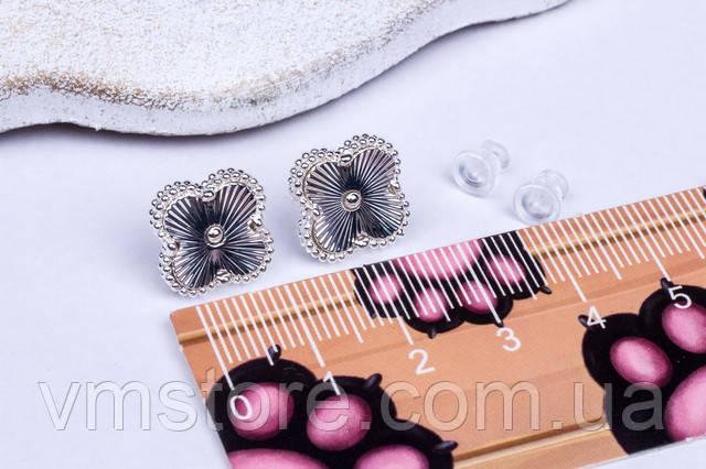 Серьги гвоздики ван клиф Van Cleef серебро