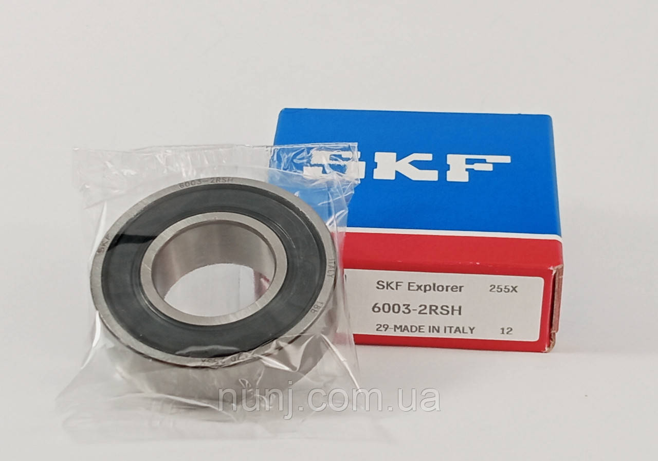 Підшипник 6003-2RS SKF (180103) розміри: 17*35*10 кульковий радіальний закритий, фото 1