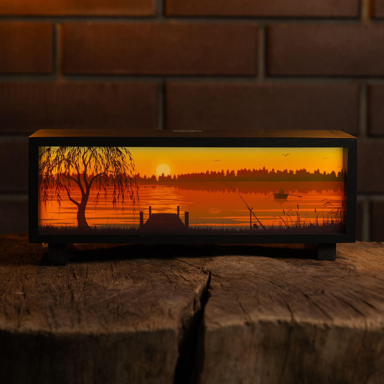 Нічник-панорама “Риболовля”, чорний (LED, Акумулятор, USB Type-C), фото 1