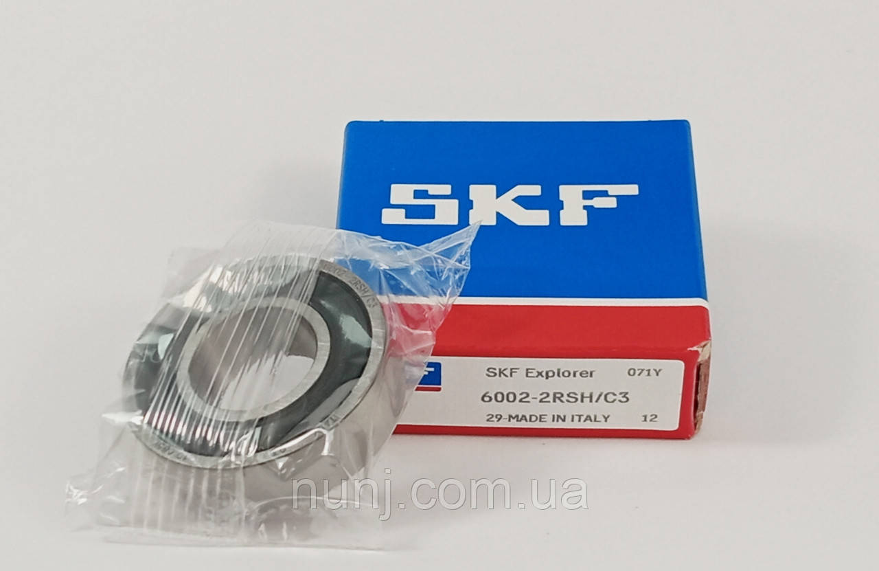 Підшипник 6002-2RS-C3 SKF (70-180102) розміри: 15*32*9 кульковий радіальний закритий, фото 1