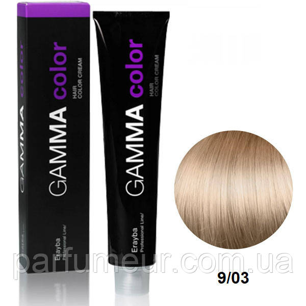 Erayba Gamma Color Стійка крем-фарба для волосся 9/03 натуральний дуже світлий золотистий блонд 100 мл, фото 1