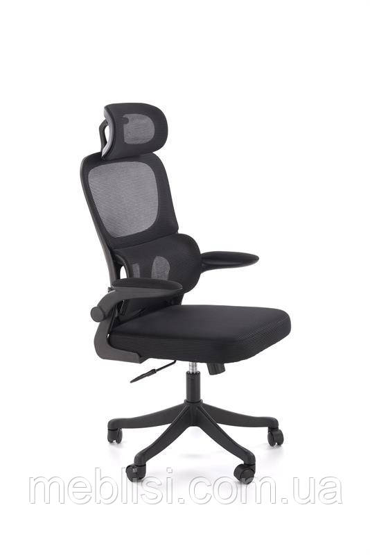 Чорне офісне крісло з регульованим підголовником SOREN (Польша Halmar)