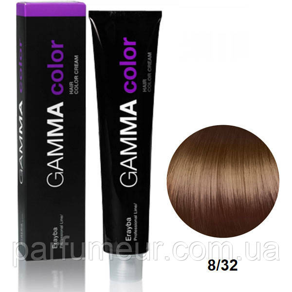 Erayba Gamma Color Стійка крем-фарба для волосся 8/32 світлий золотисто-бежевий блонд 100 мл, фото 1
