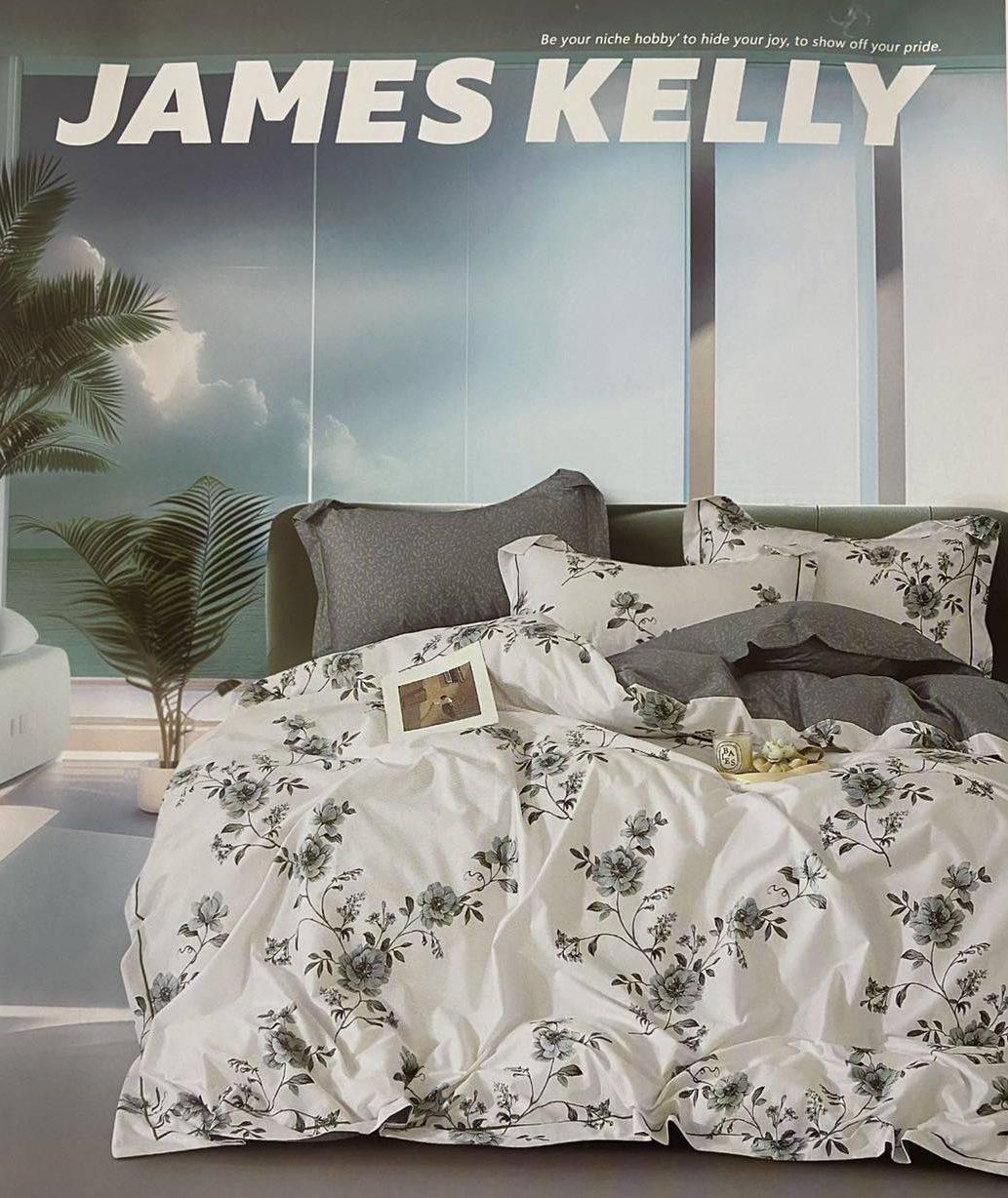 Комплект постільної білизни 160*210 зелений з білим JAMES KELLY 23551, фото 1