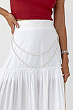 Довга спідниця з оздобленням із перлів - білий цвет, S (є розміри) M, Нове, фото 4