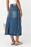 Джинсова спідниця зі швами назовні - синій цвет, S (є розміри) M, Нове, фото 2