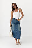 Джинсова спідниця зі швами назовні - синій цвет, S (є розміри) M, Нове, фото 3