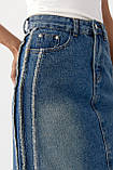 Джинсова спідниця зі швами назовні - синій цвет, S (є розміри) M, Нове, фото 4