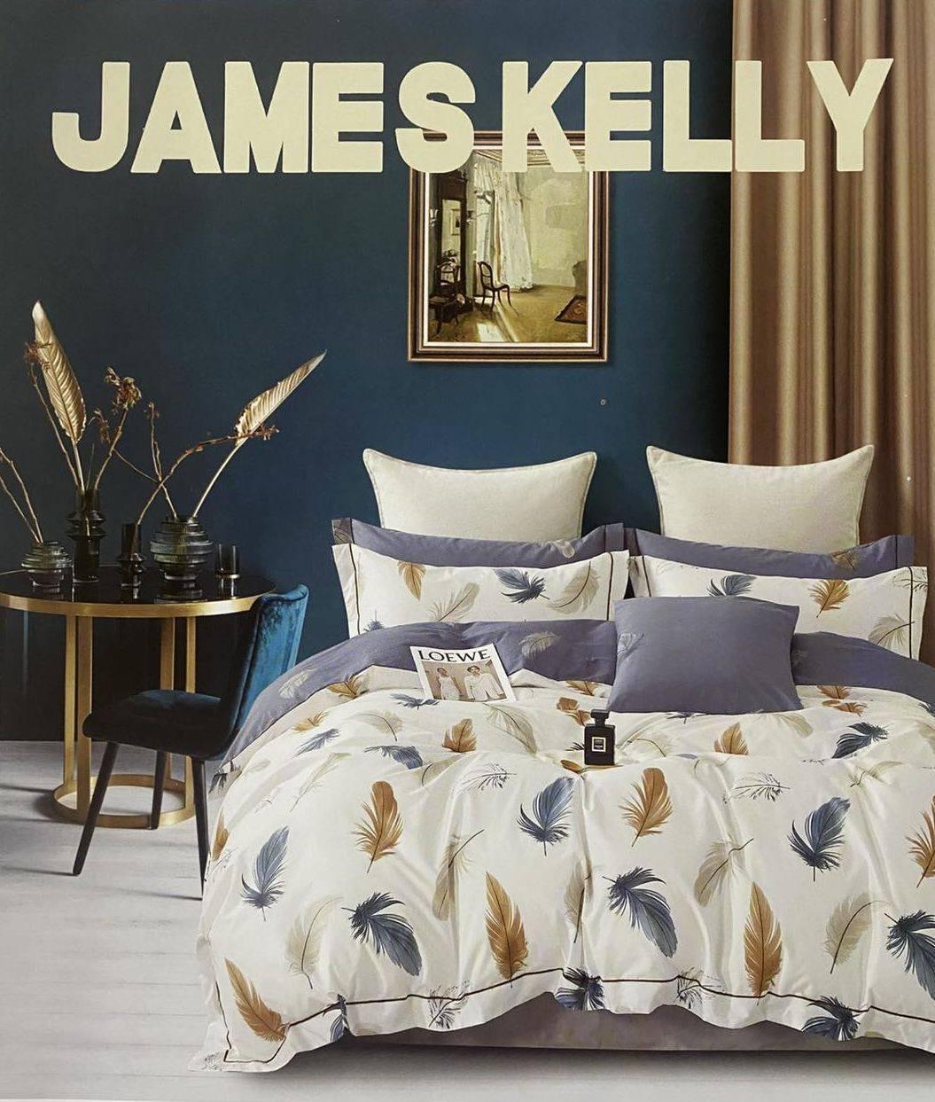 Комплект постільної білизни 160*210 сірий з молочним JAMES KELLY 24240, фото 1