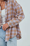 Сорочка в клітинку вільного крою - кавовий цвет, M (є розміри) L, Нове, фото 4