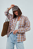 Сорочка в клітинку вільного крою - кавовий цвет, M (є розміри) L, Нове, фото 5