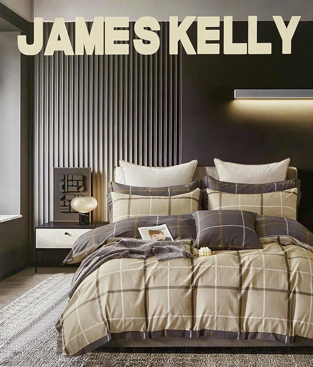 Комплект постільної білизни 160*210 сірий з бежевим JAMES KELLY 24253, фото 1