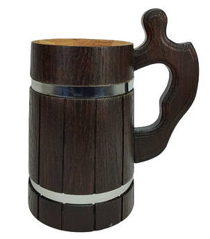 Дерев’яний пивний кухоль 0.5 л ручної роботи | Подарункова кружка з карпатського дерева