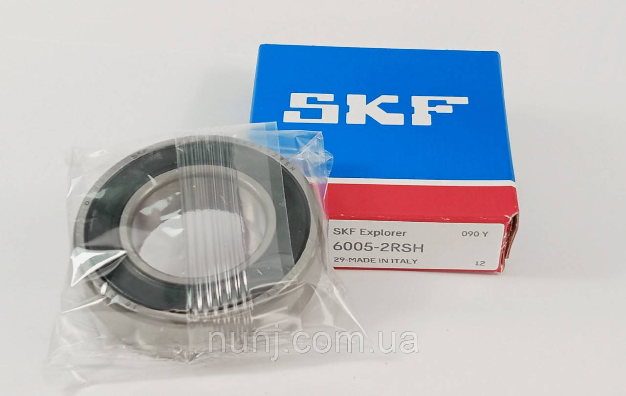 Підшипник 6005-2RS SKF (180105) розміри: 25*47*12 кульковий радіальний закритий, фото 1