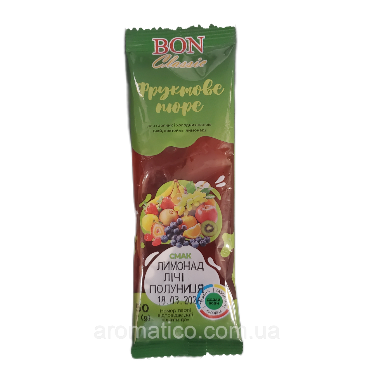 Пюре "Bon Classic" Лічі-Полуниця, стік 50 гр